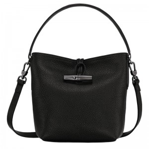 Black Longchamp Roseau Essential XS Women's Bucket Bags | 5297-PFENR