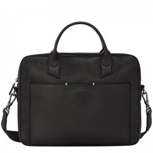 Black Longchamp sur Seine Men's Briefcase | 2709-UYAIC