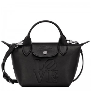 Black Longchamp x Robert Indiana XS Women's Handbag | 5724-CQTHO