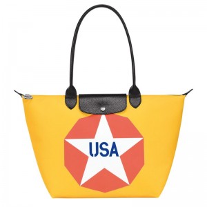 Blue Longchamp x Robert Indiana L Women's Tote Bags | 0268-WAUDY