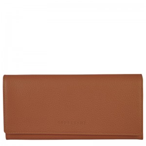 Brown Longchamp Le Foulonné Continental Women's Wallet | 3672-SRVXG