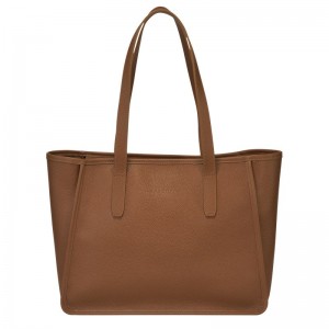 Brown Longchamp Le Foulonné L Women's Tote Bags | 6320-GUHRS