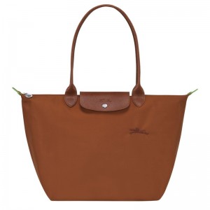 Brown Longchamp Le Pliage Green L Women's Tote Bags | 1342-UNOPR