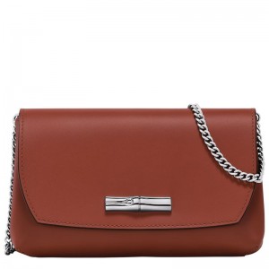 Brown Longchamp Roseau Women's Clutch Bag | 3718-RIKJV