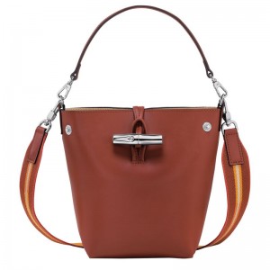 Brown Longchamp Roseau XS Women's Bucket Bags | 9081-STQAG