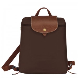 Chocolate Longchamp Le Pliage Original M Women's Backpacks | 2108-MQLSW