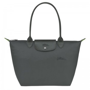 Deep Grey Longchamp Le Pliage Green M Women's Tote Bags | 4602-WPHXC