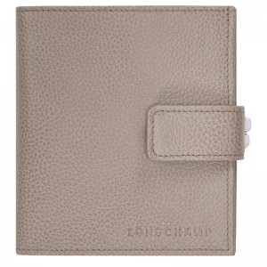 Grey Longchamp Le Foulonné Compact Women's Wallet | 7362-RPQNV