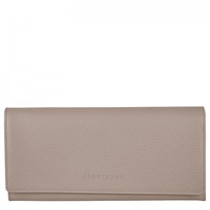 Grey Longchamp Le Foulonné Continental Women's Wallet | 4821-BONJX