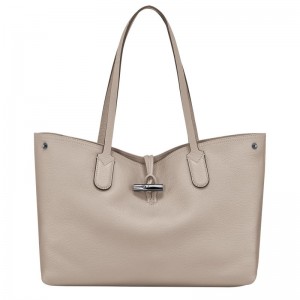 Grey Longchamp Roseau Essential L Women's Tote Bags | 7128-YKDMX