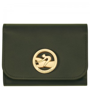 Khaki Longchamp Box-Trot Women's Wallet | 9317-DWQIT