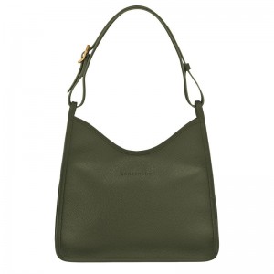 Khaki Longchamp Le Foulonné M Women's Hobo Bag | 2764-HLUFE