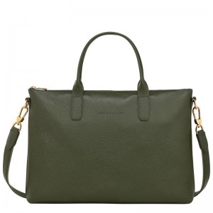 Khaki Longchamp Le Foulonné S Women's Briefcase | 1897-DISKO