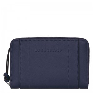 Navy Longchamp 3D Women's Wallet | 8150-BVNAD