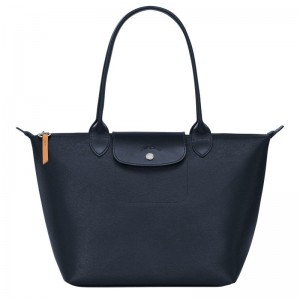 Navy Longchamp Le Pliage City M Women's Tote Bags | 7098-SCEXB