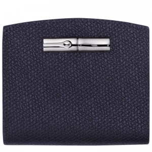 Navy Longchamp Roseau Women's Wallet | 3701-BDPZM