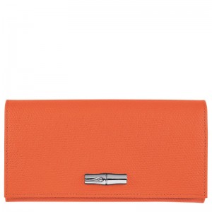 Orange Longchamp Roseau Continental Women's Wallet | 8072-DOSTU