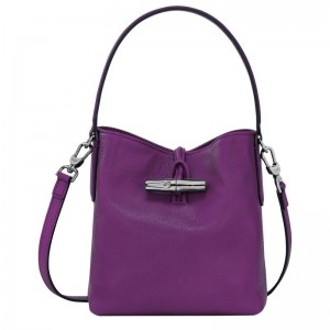 Purple Longchamp Roseau XS Women's Bucket Bags | 3618-NMDJR