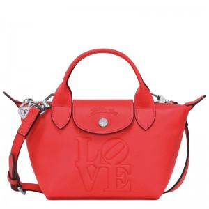 Red Longchamp x Robert Indiana XS Women's Handbag | 0539-XZEGT