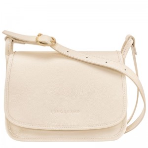 White Longchamp Le Foulonné M Women's Crossbody Bags | 6189-BNPMI