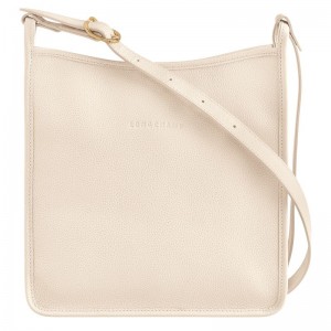 White Longchamp Le Foulonné M Women's Crossbody Bags | 7325-GOIMJ