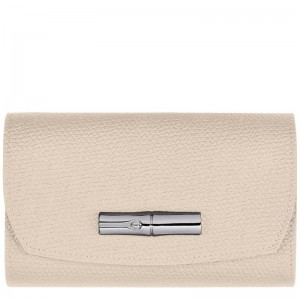 White Longchamp Roseau Women's Wallet | 6901-IXWOY