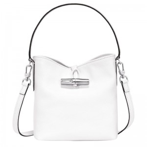 White Longchamp Roseau XS Women's Bucket Bags | 0685-CLSPA