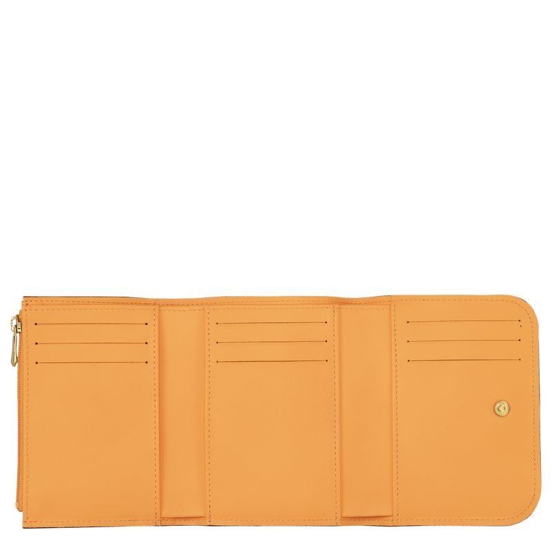 Apricot Longchamp Box-Trot Women's Wallet | 1356-UVOPX