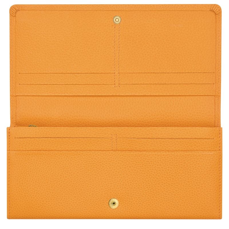 Apricot Longchamp Le Foulonné Continental Women's Wallet | 7643-QFXJM