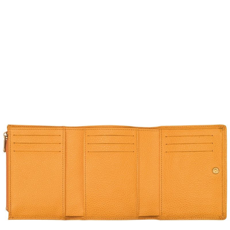 Apricot Longchamp Le Foulonné Women's Wallet | 8256-FLCUO