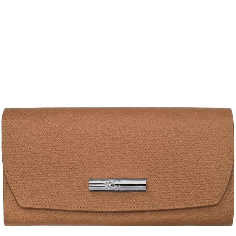 Beige Longchamp Roseau Continental Women\'s Wallet | 3825-OLUDK