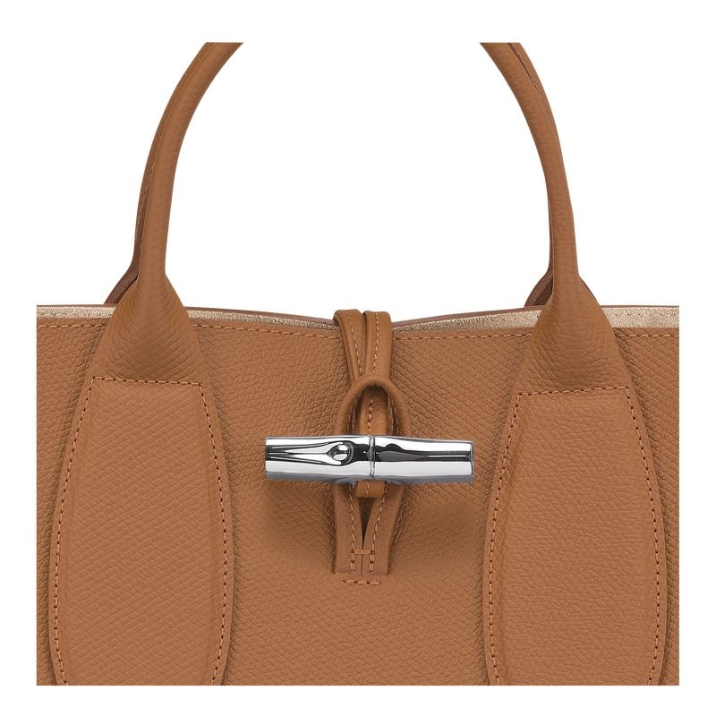 Beige Longchamp Roseau M Women's Handbag | 4327-SRUJD