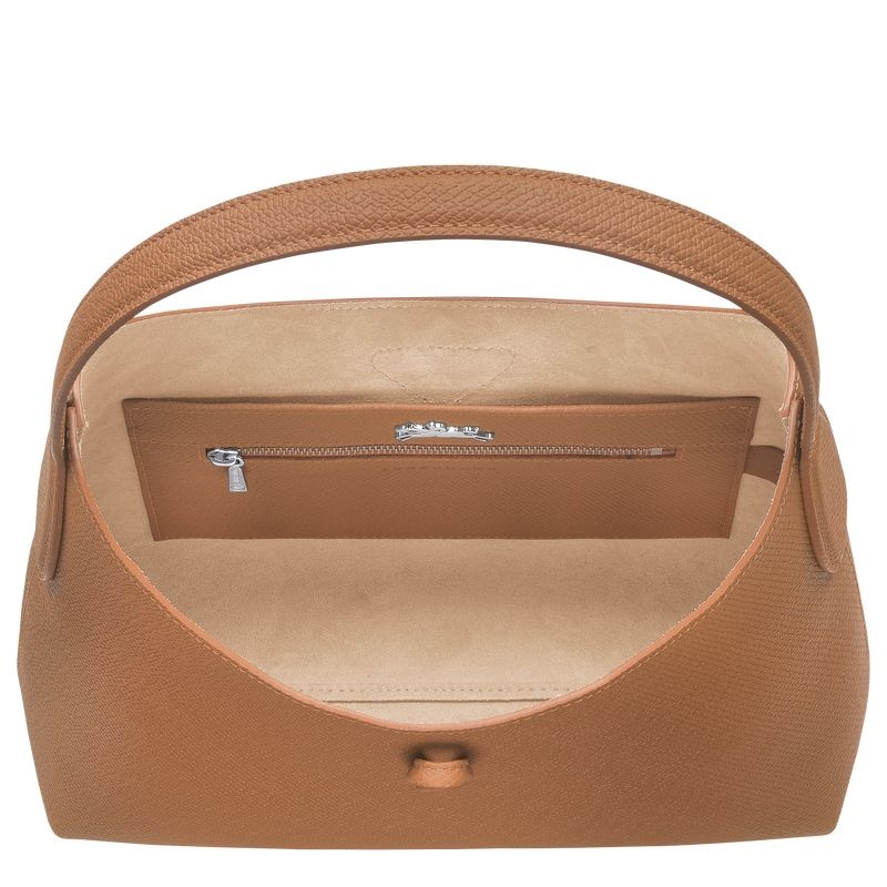 Beige Longchamp Roseau M Women's Hobo Bag | 5278-KROSH