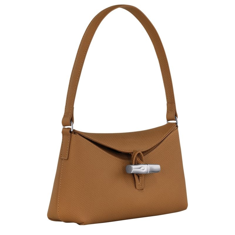 Beige Longchamp Roseau S Women's Hobo Bag | 3487-EXSRW