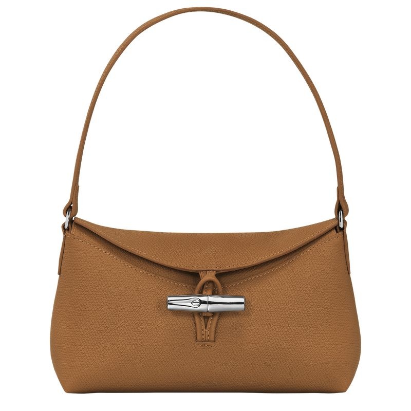 Beige Longchamp Roseau S Women\'s Hobo Bag | 3487-EXSRW