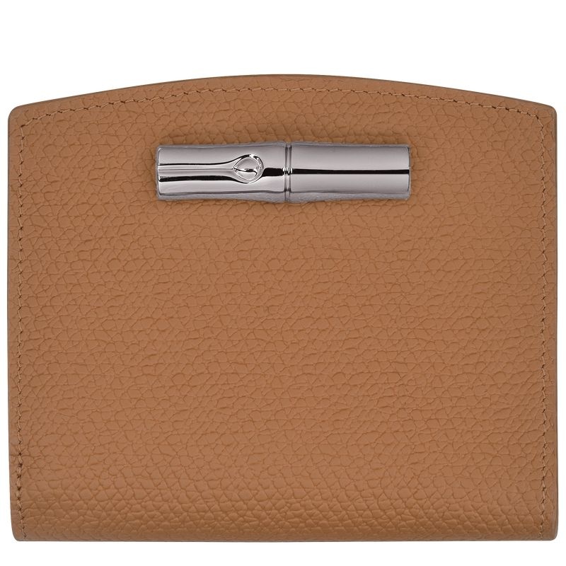 Beige Longchamp Roseau Women\'s Wallet | 6175-FOWMK