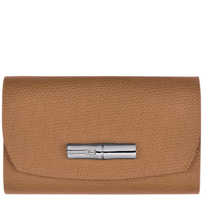 Beige Longchamp Roseau Women\'s Wallet | 8725-VYTDZ