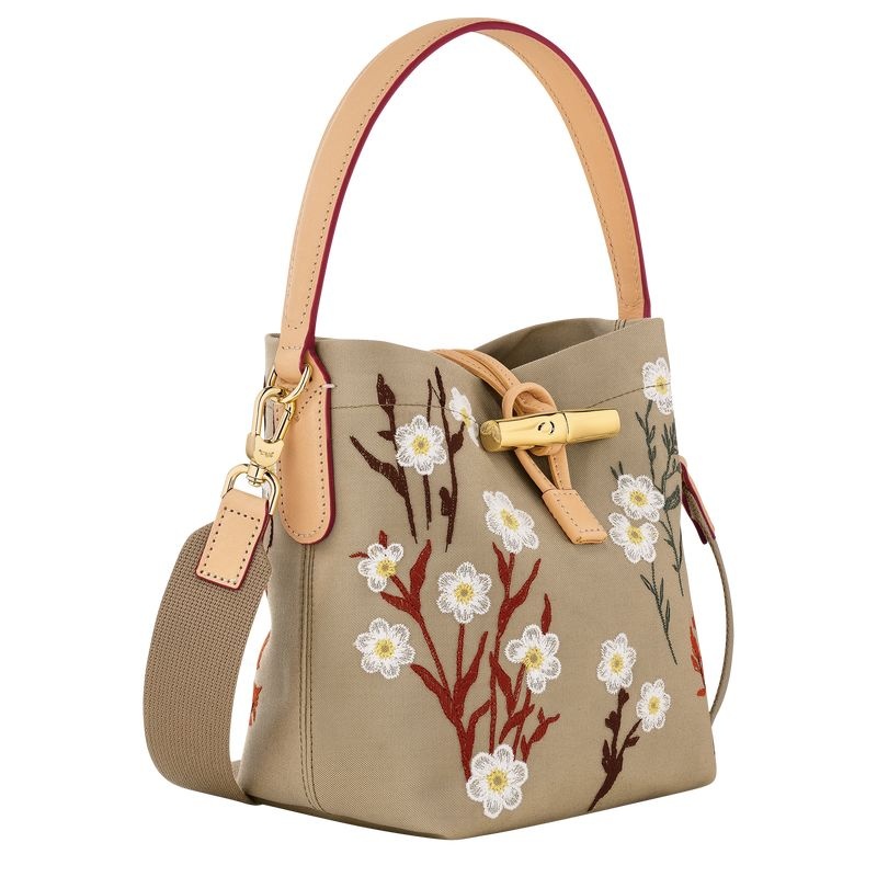 Beige Longchamp Roseau XS Women's Bucket Bags | 7946-LPUAH