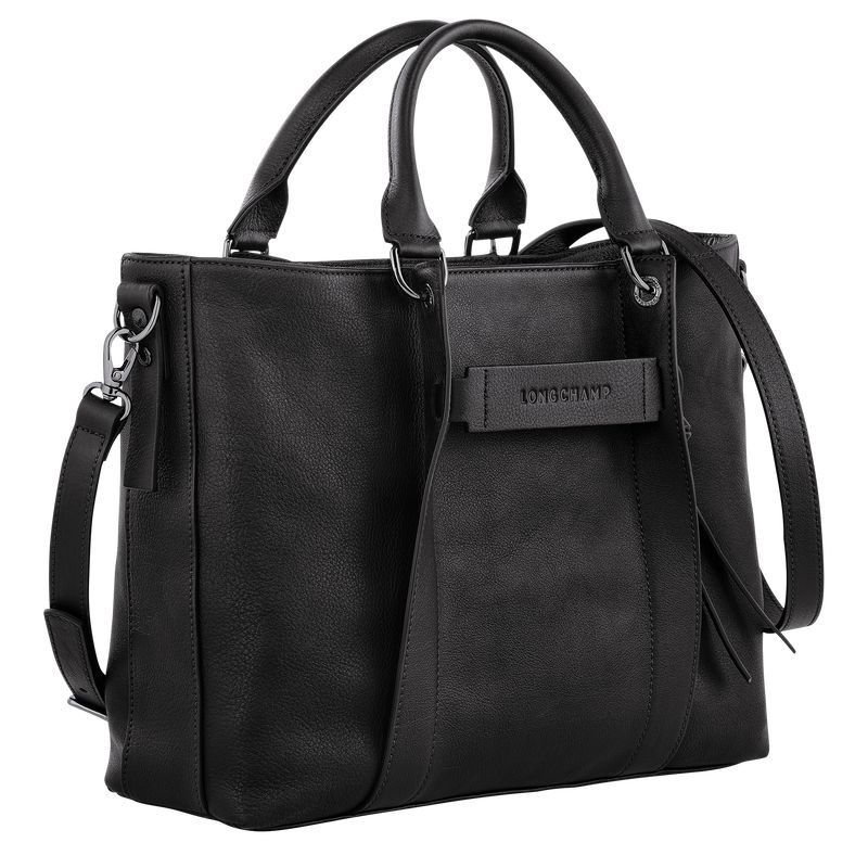 Black Longchamp 3D L Women's Handbag | 9153-IWLQC