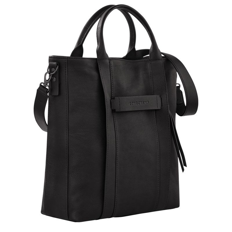 Black Longchamp 3D L Women's Tote Bags | 7496-ADUWN