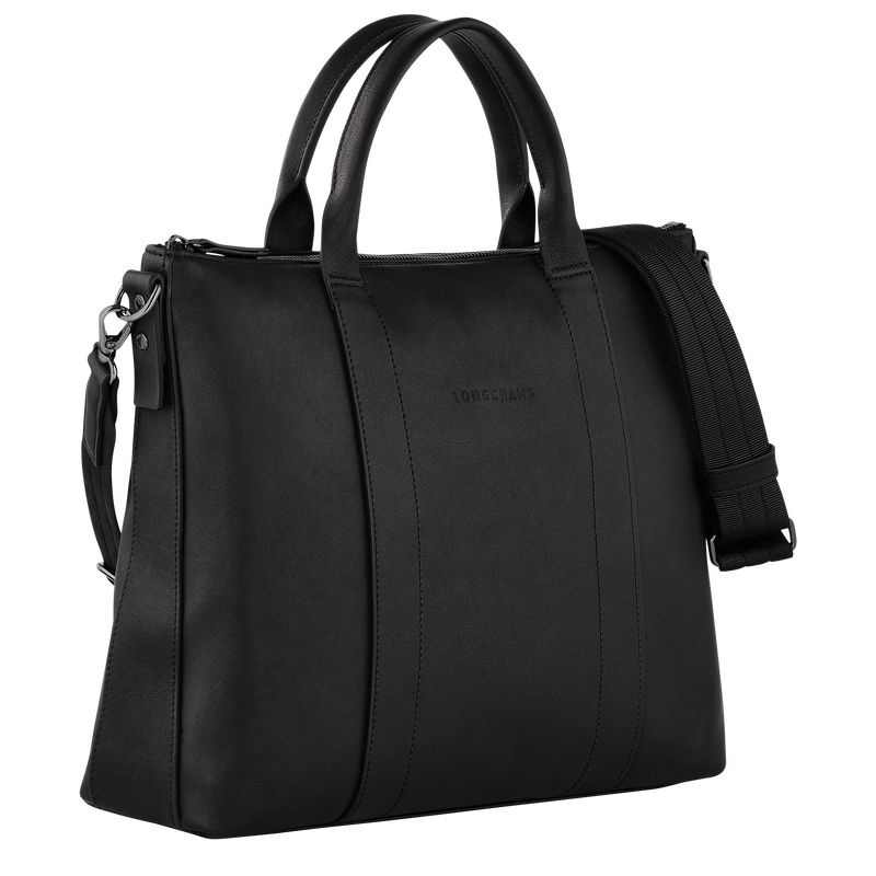 Black Longchamp 3D Women's Briefcase | 7063-ULVRW