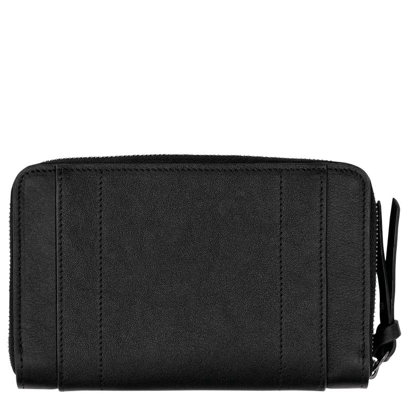 Black Longchamp 3D Women's Wallet | 3618-QMAFB