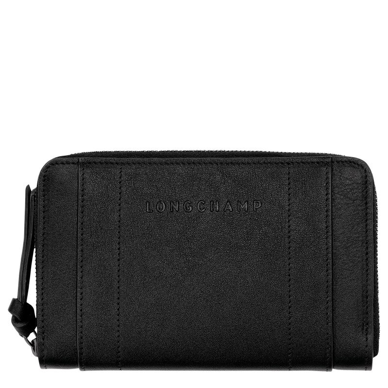 Black Longchamp 3D Women\'s Wallet | 3618-QMAFB