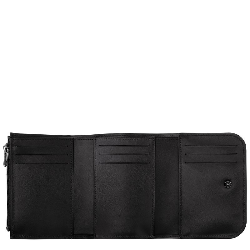 Black Longchamp Box-Trot Women's Wallet | 2304-DNOLR