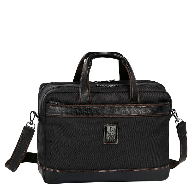 Black Longchamp Boxford L Men\'s Briefcase | 7915-BZOGT