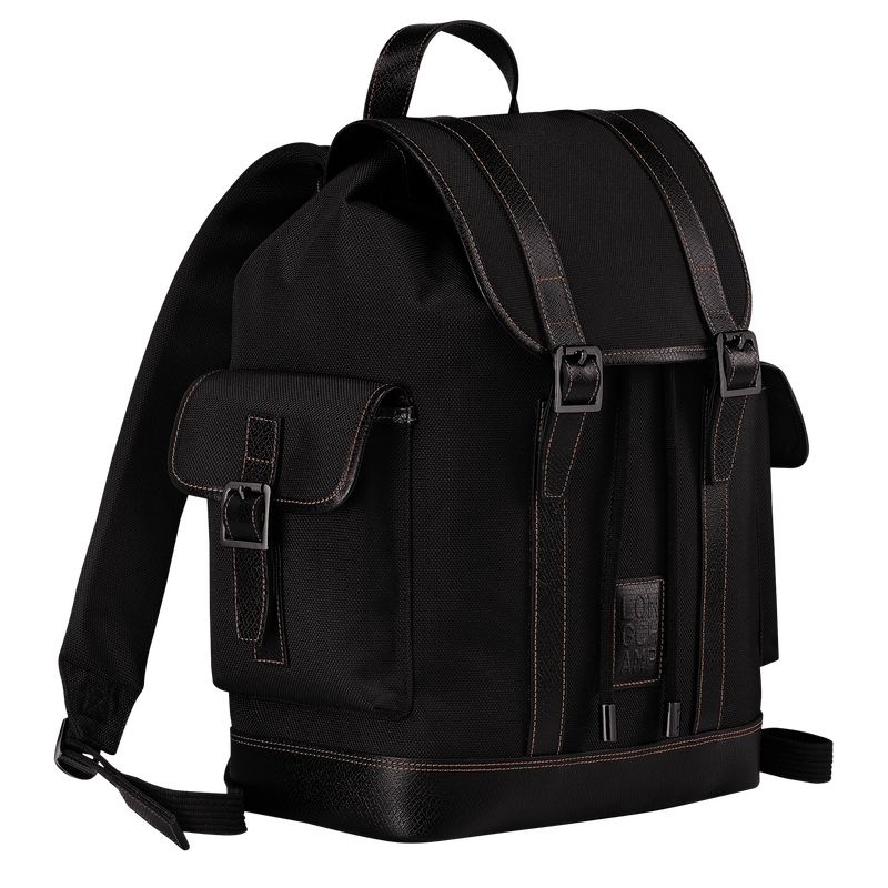 Black Longchamp Boxford Men's Backpacks | 0716-HABJY