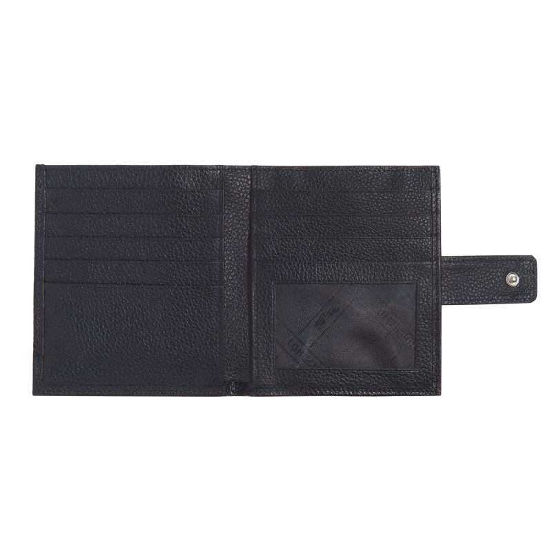 Black Longchamp Le Foulonné Compact Women's Wallet | 4673-LTKOZ