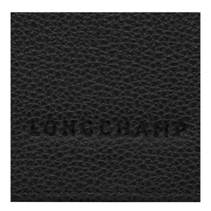 Black Longchamp Le Foulonné Continental Women's Wallet | 7804-MYNTX