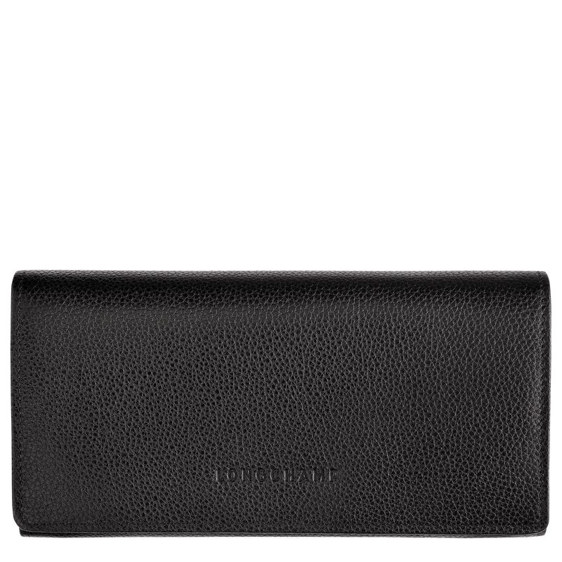 Black Longchamp Le Foulonné Continental Women\'s Wallet | 5816-QPGFC