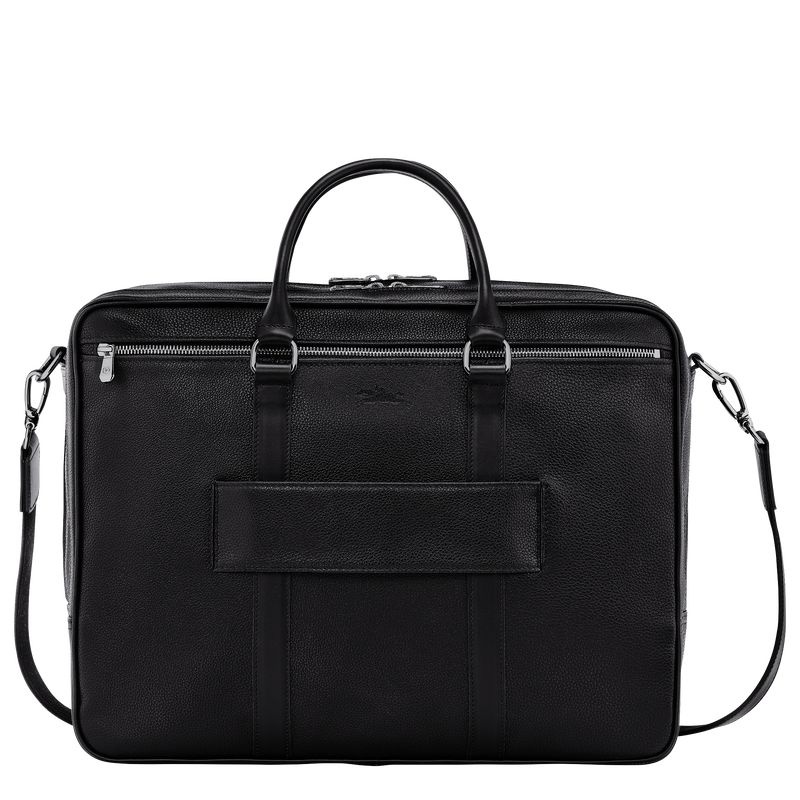 Black Longchamp Le Foulonné L Men's Briefcase | 0362-WVCOD